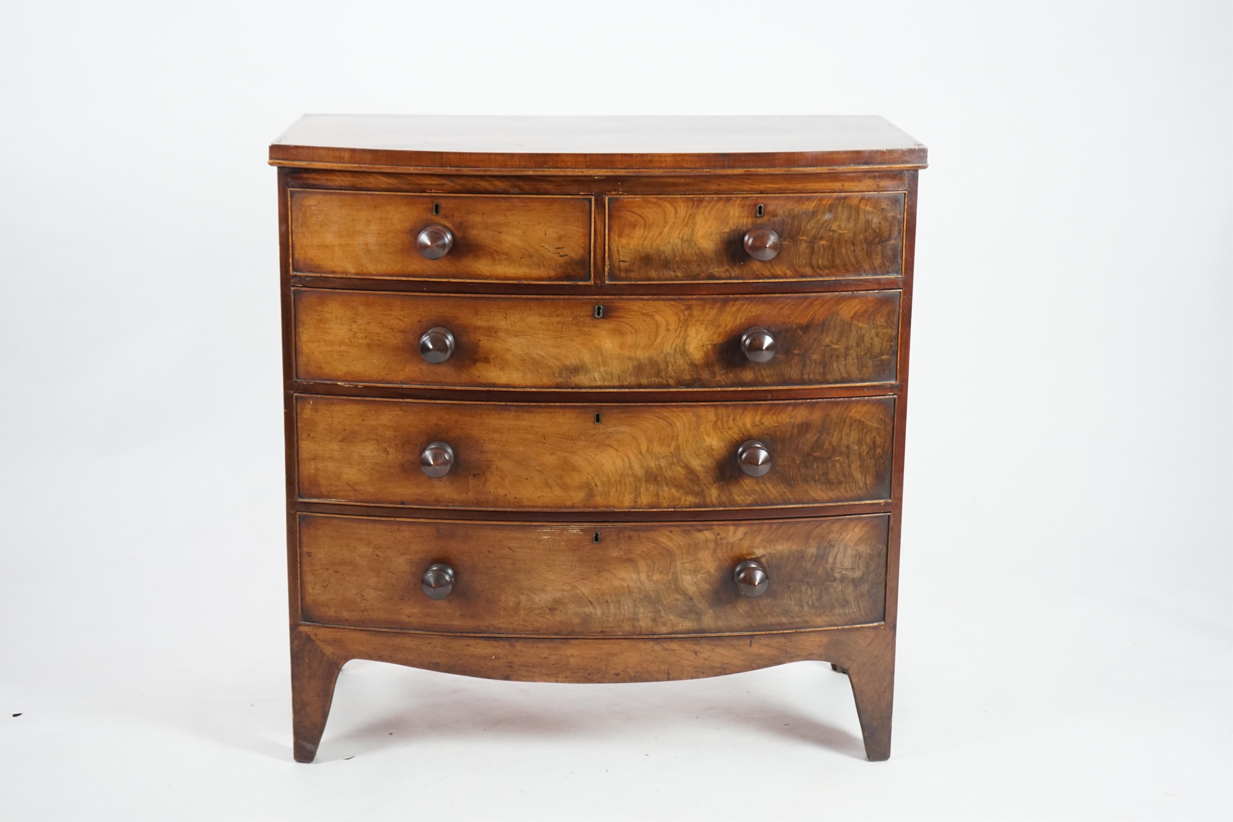 An early Victorian mahogany bowfront chest